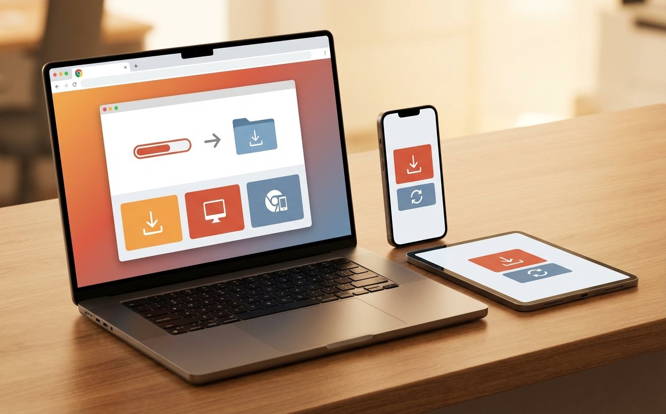 Chrome下载安装界面与多平台设备同步展示
