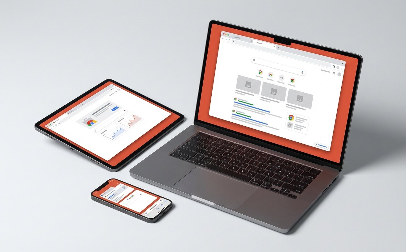 Chrome 标签页与导航界面示意图